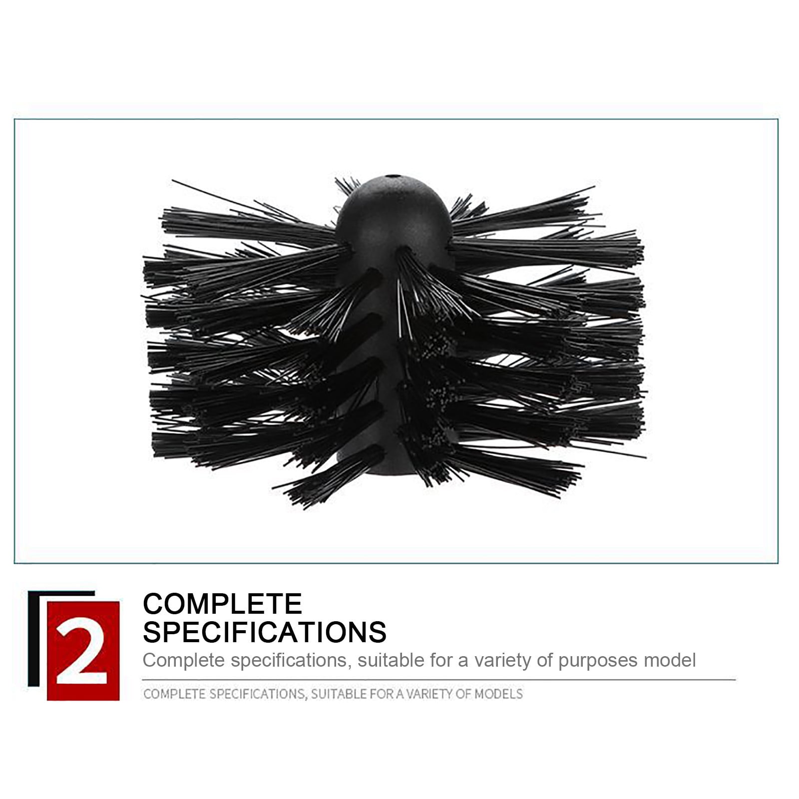 KQJQS 4 Inch Chimney Pipe Cleaner Brush Set, Chimney Cleaner Sweep Kit Cleaning Rotary Brush Rod for Fireplace, Rotary Sweep System Fireplace Kit Rod Tool Set(1*Brush+6*Rod)