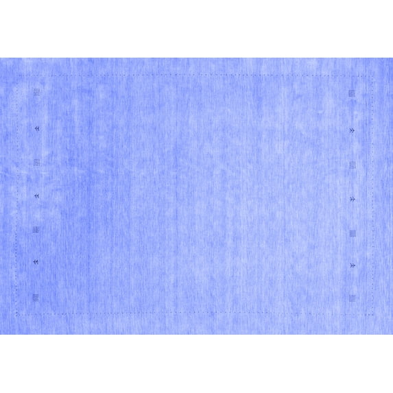 Ahgly Company Machine Washable Indoor Rectangle Abstract Blue Contemporary Area Rugs, 8' x 10'