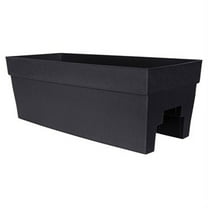 DCN Plastic Harmony Indoor/Outdoor Self Watering Deck Rail Planter, Black