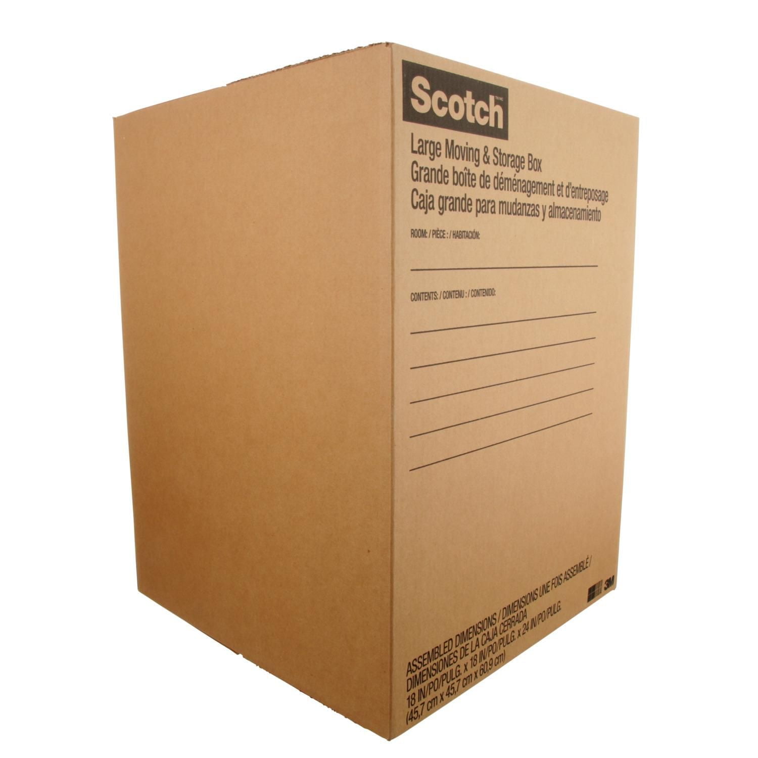 Scotch® Moving and Storage Box 8028-ESF-F18, 18 in x 18 in x 24 in (45.7 cm x 45.7 cm x 61 cm)