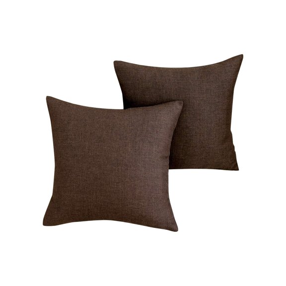 Throw Pillow Covers 18x18 Inch Set of 2, Rustic Linen Decorative Square Pillowcases, Farmhouse Holiday Cushion Covers for Couch Sofa Living Room Bedroom Outdoor Home Decor
