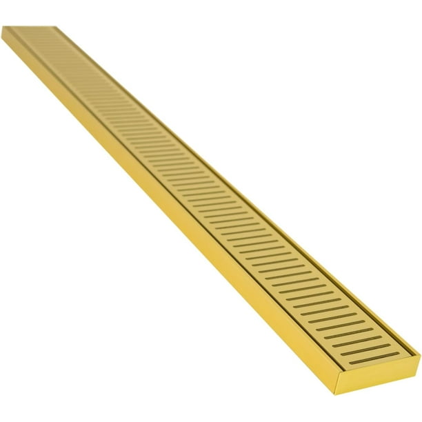 Lauxes 72inch Linear Shower Drain Matt Gold Linear Shower Drain