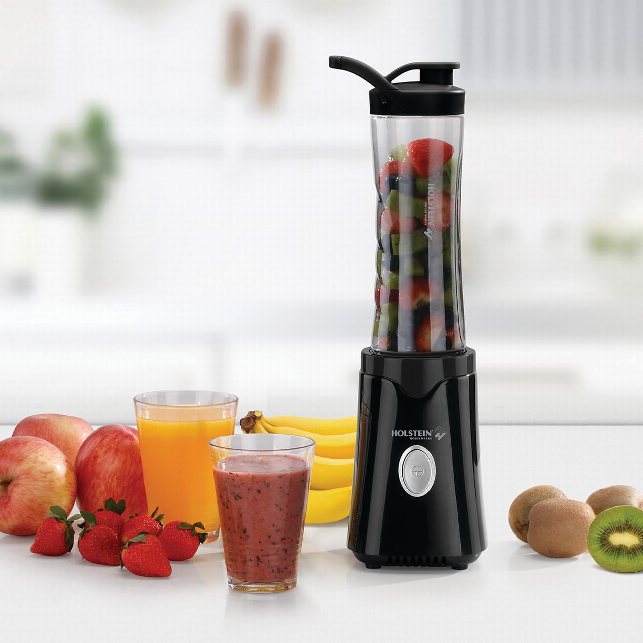 Holstein Housewares 250W Single Serve Personal Blender with 20oz Travel To-Go Cup – Creamy Shakes, Smoothies & More