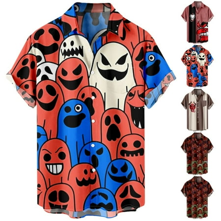 

MLFU Mens Polyester Short Sleeve Shirts with Pocket Vintage Blouses Tops