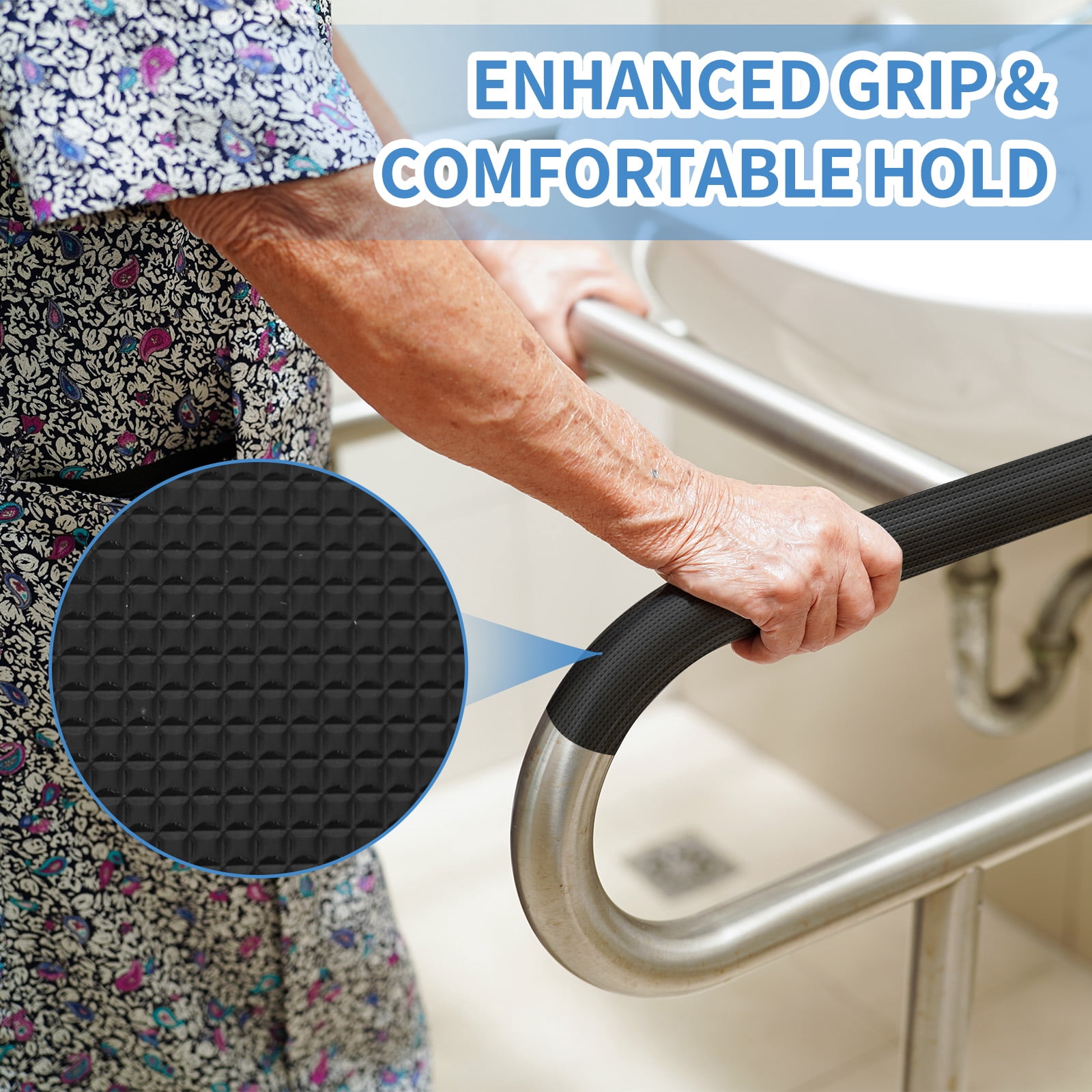 Uxcell 2" x 20 ft Non-Slip Grip Tape, Non-Abrasive Traction Tape - 2 Roll (Black/Clear)