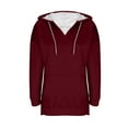 thumbnail image 6 of YUGYXL Womens Fashion Hoodies Pullover Oversized Sweatshirt Long SLeeve Drawstring Hooded Fall Shirts Loose Fit Wine M, 6 of 7