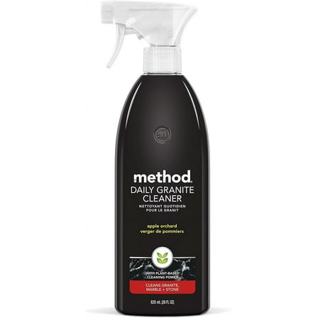 Method Daily Granite Cleaner Spray, Apple Orchard, Plant-Based Cleaning Agent for Granite, Marble, and Other Sealed Stone, 28 oz Spray Bottle (Pack of 1)