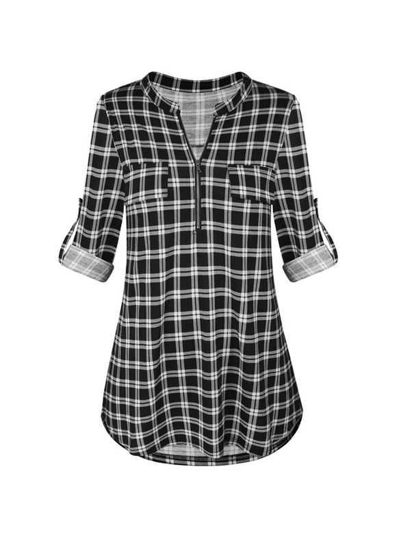 Black & White Plaid Shirts