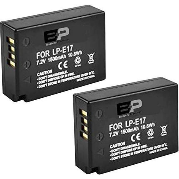 BP 2 Pack LPE17 Replacement Batteries for Canon EOS RP, Rebel SL2, SL3