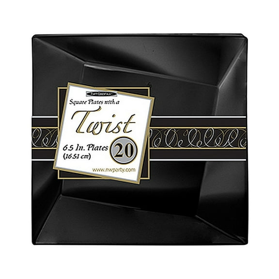 1 - Party Essentials 81 Oz. Twisted Square Serving Bowls - Black
