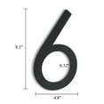 thumbnail image 5 of 8 Inch Floating House Numbers 6, Modern Black Metal Address Sign, Durable Aluminum Decorative 3D outside Mailbox Number Door Marking for Home Villa Hotel Street Decor, 5 of 11