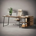 thumbnail image 6 of L-Shaped Desk with 3 Drawers & 2-Tier Shelves - 53"W×39.37"D×29.53"H, Reversible Workstation, 250lb Capacity - for Home Office & Gaming, 6 of 8