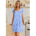 thumbnail image 4 of Ekouaer Nightgowns for Women Lace Trim Sleep Shirts Short Sleeve Night Shirts With Pockets Night Gown Ruffled Sleep Dress, 4 of 6