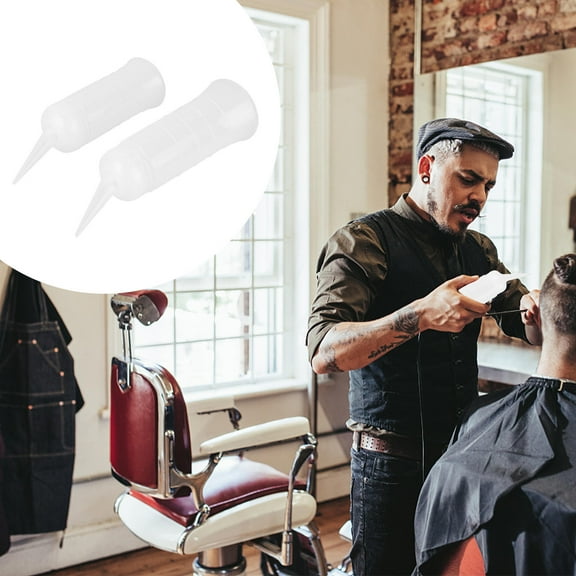 Soimiss 2Pcs Hair Dispenser Bottle Shampoo Bottle Curved Plastic Transparent for Dry Cleaning Adults Home Use