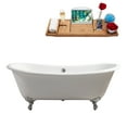 thumbnail image 1 of 71" Cast Iron R5240-CH-CH Soaking Clawfoot Tub and Tray with External Drain, 1 of 11