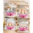 thumbnail image 6 of Lksixu Electric Egg Cooker, 350W Rapid Egg Boiler with Auto Shut Off, 14 Eggs Capacity Double-Layer Egg Poacher BPA-Free Omelet Maker & Vegetable Steamer for Soft, Medium and Hard Boiled Eggs, 6 of 9