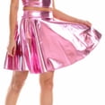 thumbnail image 5 of Women's Sexy Pleated Mini Skirt, High Waist Bodycon Short Skirt, Party Club Skirt for Stage Performance, Night Out and Dance,Pink,S, 5 of 7