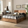 thumbnail image 2 of Baxton Studio Eleni Modern and Contemporary Transitional Dark Grey Fabric Upholstered and Ash Walnut Brown Finished Wood Full Size 3-Drawer Platform Storage Bed, 2 of 12