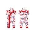 thumbnail image 7 of JYYYBF Baby Girls Independence Day Jumpsuit Short Sleeve Crew Neck Flag Balloon/Ice Cream Firework Print Ruffle Romper with Headband, 7 of 7