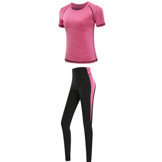 Ropa Deportiva de secado rápido para mujer, conjunto de ropa de yoga para gimnasio, traje de abrigo, sujetador, camiseta y leggings para entrenamiento, 2019