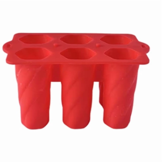 Molde for helado en espiral con 6 conexiones, molde for paletas de silicona con tapa y palo de madera, herramienta for helado casera