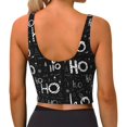 thumbnail image 4 of Goofa Ho-Ho-Ho 2 Printed Sports Bras for Women, High Impact Running Bra Workout Crop Tank Tops Longline Sports Bra Push up-Medium, 4 of 9
