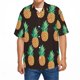 thumbnail image 2 of Camisas s Para Hombre Interior Hombres Moda Primavera Verano Casual Manga corta Turndown Neck Impreso Camisetas Top Blusa (Black, M), 2 of 5