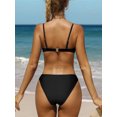 thumbnail image 4 of Attraco Women Two Pieces Bikini Vintage Back Strap Hollow Out Swimsuit, 4 of 5