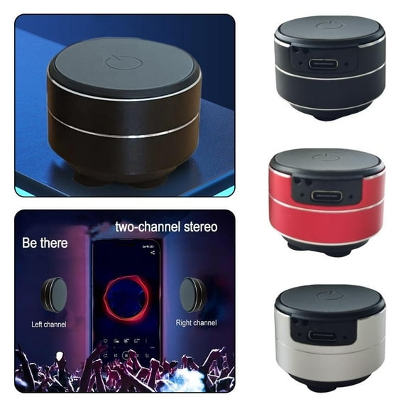 QHUDLV Magnetic Suction Portable Stereo Bluetooth Speaker Wireless Resonance With