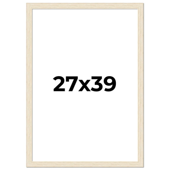 27x39 Frame White Real Wood Picture Frame Width 1.5 inches | Interior Frame Depth 0.5 inches | Barn
