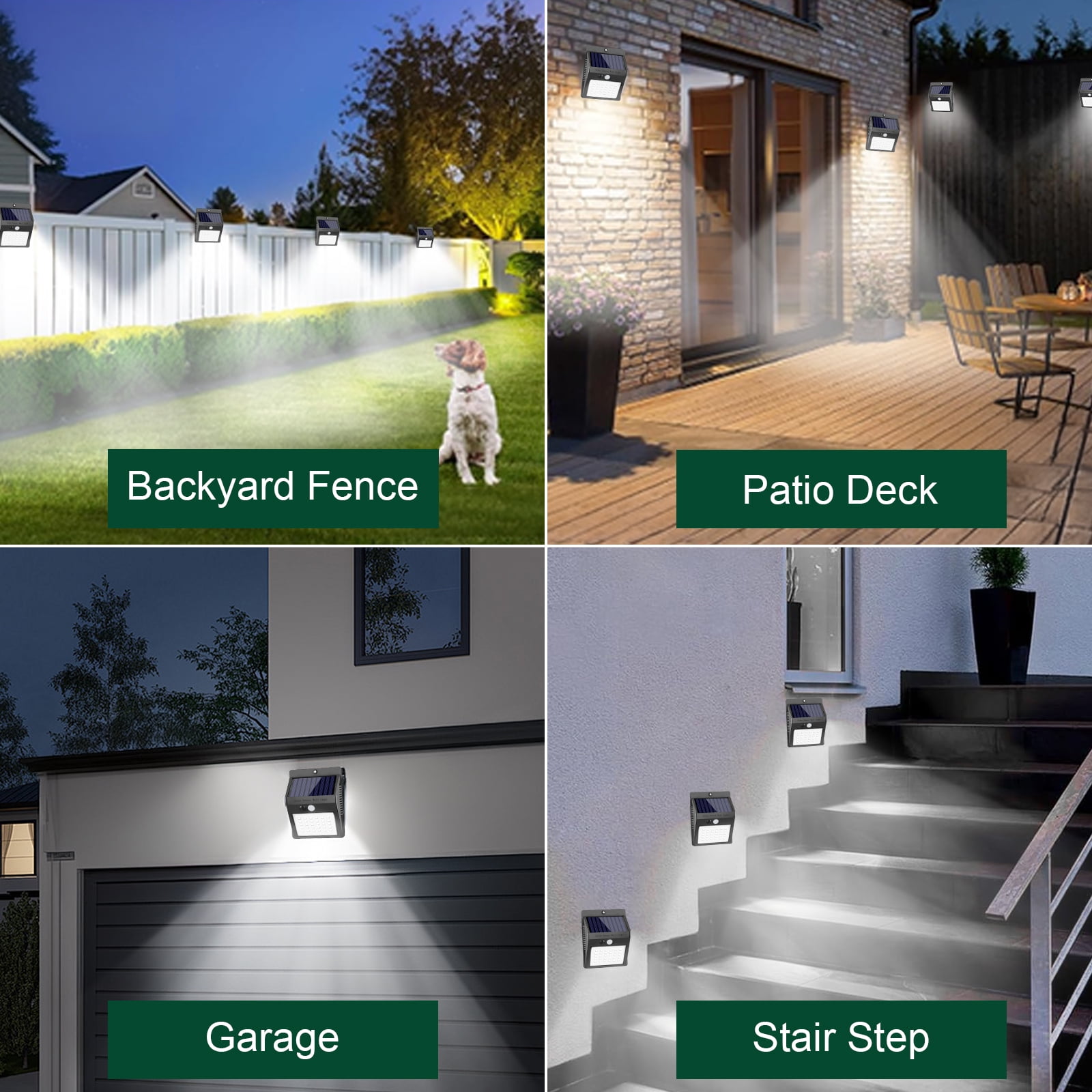 IJIL Solar Outdoor Lights - 30 LED Wireless Waterproof Motion Sensor Outdoor Light for Garden Fence Yard Deck Garage, 4Pack