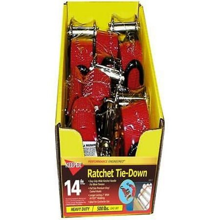 

6pk Keeper 89517-10 Ratchet Tie-Down 14 x2 Red