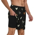 thumbnail image 3 of Picia Funny Chicken pattern Mens Swim Trunks with Compression Liner Stretch Beach Shorts Quick Dry with Zipper Pockets No-Chafing Board Shorts-, 3 of 9