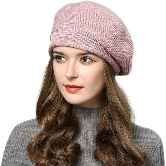 YooGuoGuo French Style Beret Hat for Women Winter Fall Knit Artist Hats Classic Solid Color Beanie Hat