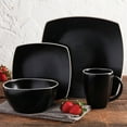 thumbnail image 2 of Gibson Home Soho Lounge Square 16 Pc. Dinnerware Set, Matte Black, 2 of 5