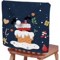 thumbnail image 2 of Fundas para sillas navideñas Chimenea azul marino JanHm, 2 of 3