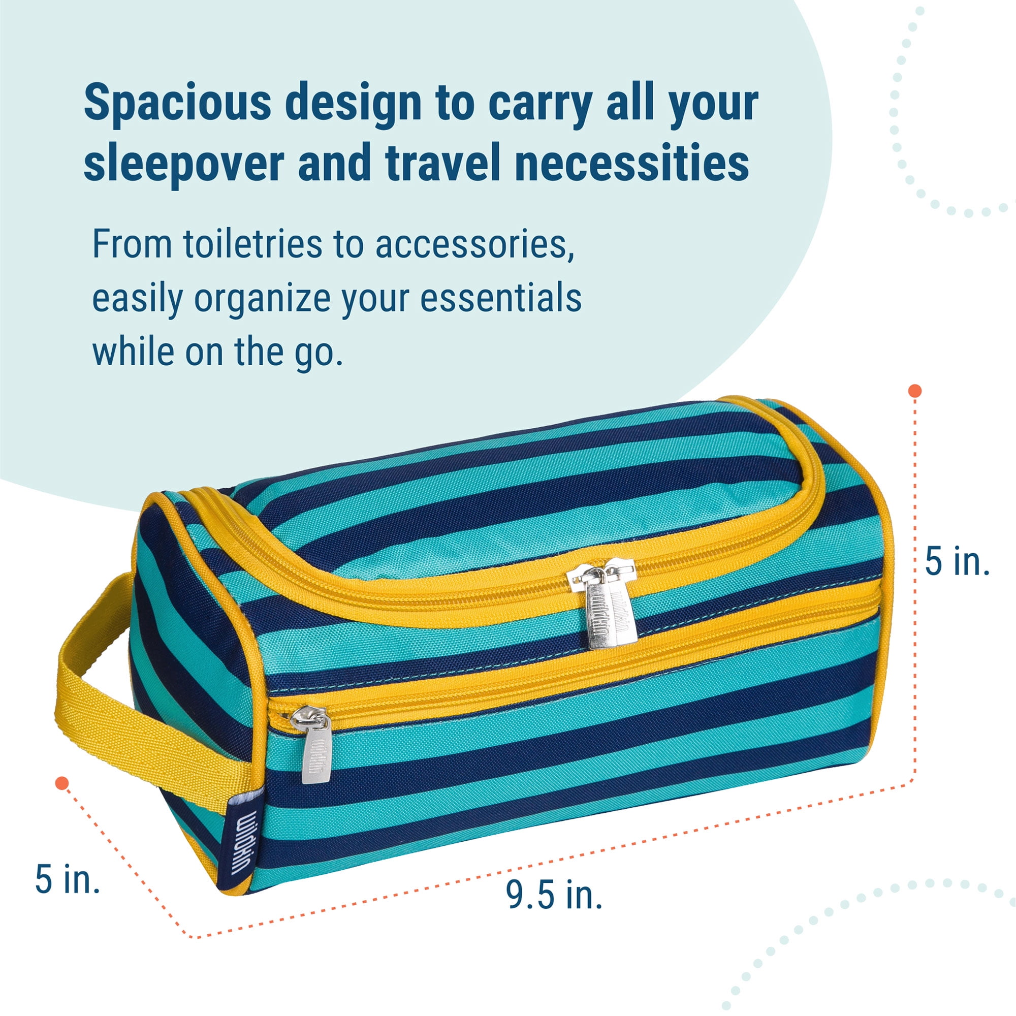Wildkin Kids Travel Toiletry Bag (Blue Stripes)