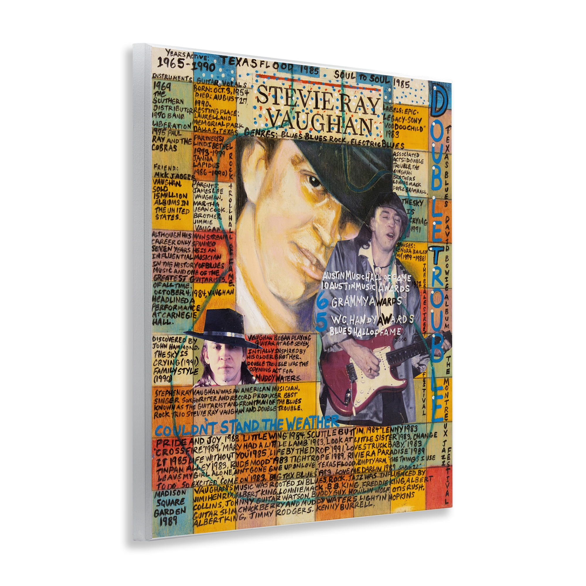 Stupell Industries Stevie Ray Vaughan Collage People Drawing Unframed Art Print Wall Art, 11 x 14