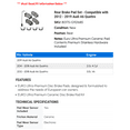 thumbnail image 2 of Rear Brake Pad Set - Compatible with 2012 - 2019 Audi A6 Quattro 2013 2014 2015 2016 2017 2018, 2 of 2
