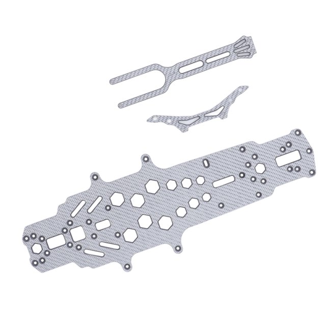 Chasis de Fibra de Carbono RC Alta Flexibilidad Mecanizado CNC Hueco 2 Capas Reemplazo de Hundimiento Placa de Chasis Inferior RC ANGGREK Otros