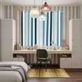 thumbnail image 5 of Teal Blue Stripe Kitchen Curtains 63 Inch Length, Ombre Geometric Aqua Vertical Striped Grommet Top Bedroom Living Room Curtains, Light Filtering Cafe Curtain Drapes 2 Panels Set 84''x63'', 5 of 9