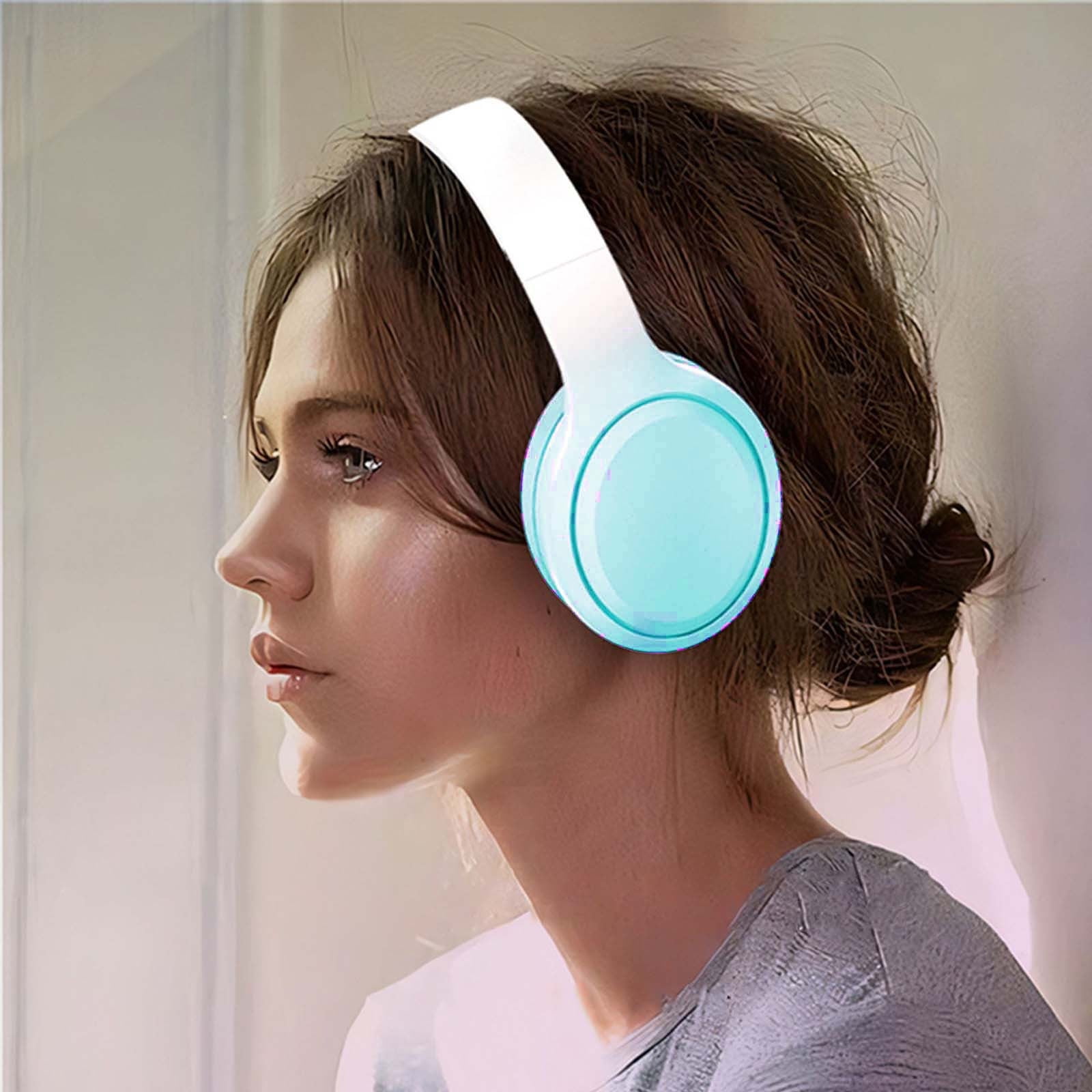 Bluetooth Headphones Over Ear, 80H Playtime Headphones Wireless with Mic, Bluetooth Headphones with 3 EQ Modes, HiFi Stereo Foldable Wireless Headphones for Phone PC Travel Workout,Green