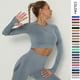 thumbnail image 2 of Ropa de yoga sin costuras europea y americana, de manga larga, elástica, plisada, de secado rápido, ropa de yoga de fitness de manga larga, 2 of 6