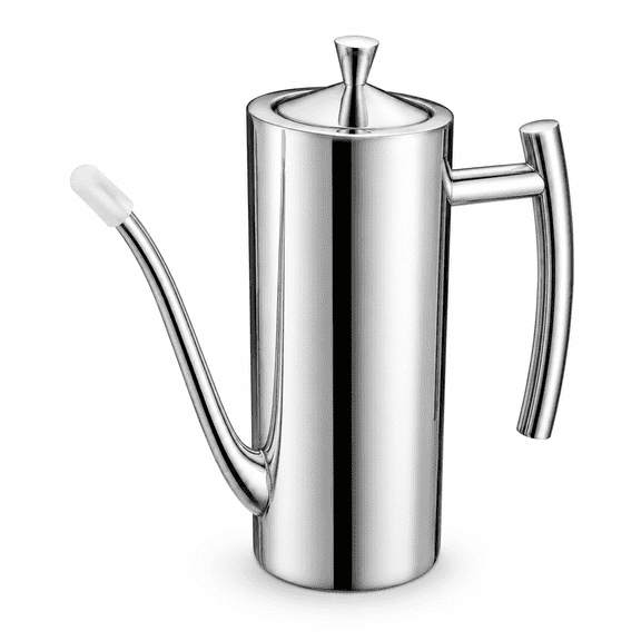 VALUNE 24oz/700mL Stainless Steel Olive Oil Dispenser, Premium One-Piece Design with Long Narrow Spout, Vertical Handle Kitchen Cruet for Precision Pouring, Leakproof Oil Bottle