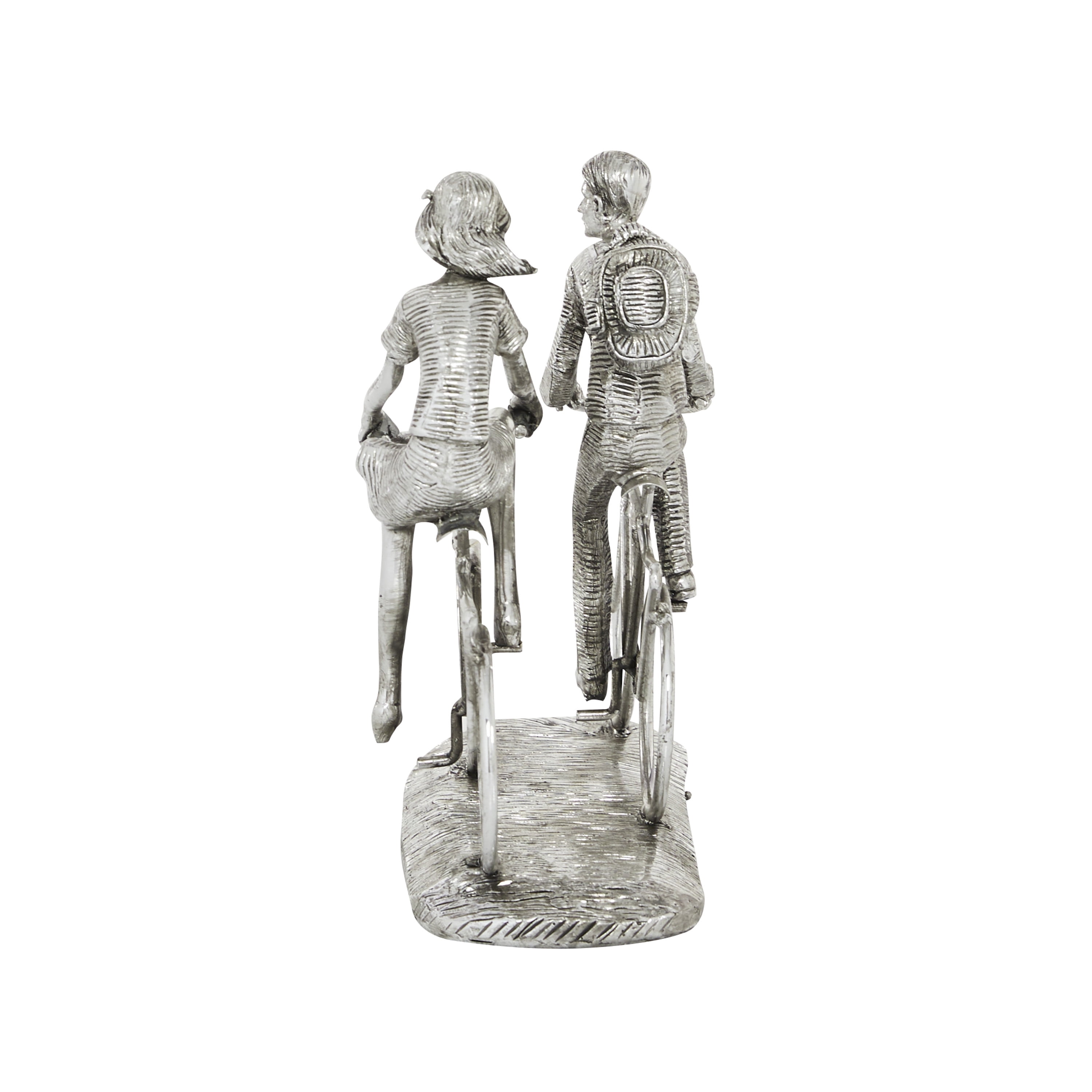 DecMode Polystone Bicycle Contemporary Sculpture Silver