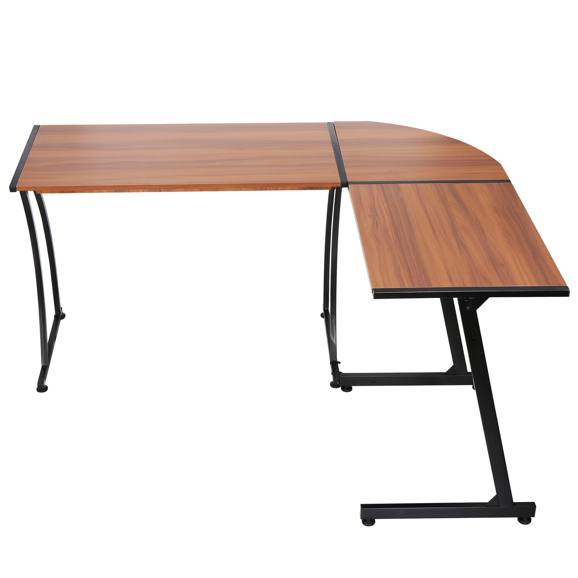 HomGarden L-Shaped Computer Desk 58” Reversible MDF Corner Gaming Desk, Walnut