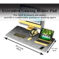thumbnail image 3 of Computer Desk Mat XXL Mousepad Big Mouse Pad Gaming Desk Mats Office Pad Non-Slip Rubber Base Waterproof with Stitched Edges 35.4 X 15.7 for Game Office, White Grey Geometric, 3 of 7
