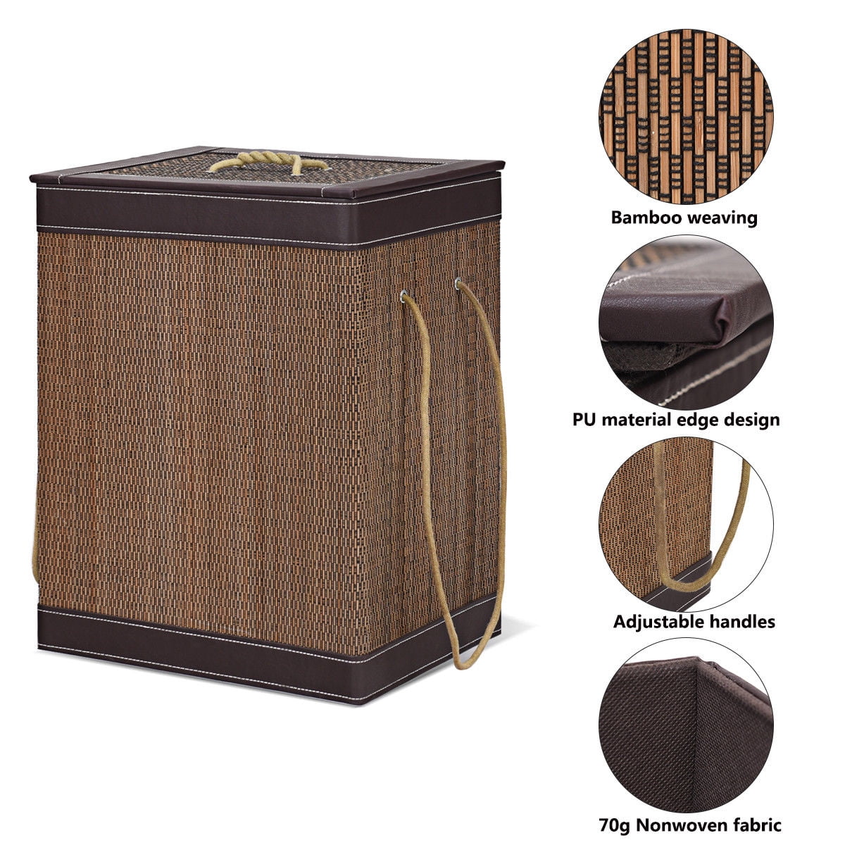 Shopping Storage Hamper with Lid and Handle Wooden Color Wicker Picnic Basket Hand Made Wicker Basket Wicker Camping Picnic Basket