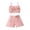 Pink, variant on Edvintorg 2-6Years Toddler Girls Summer Outfits Solid Color Sleeveless Suspender Belt Bow Top + Shorts Set Girl Set Clothes School Girl Outfit for Kids