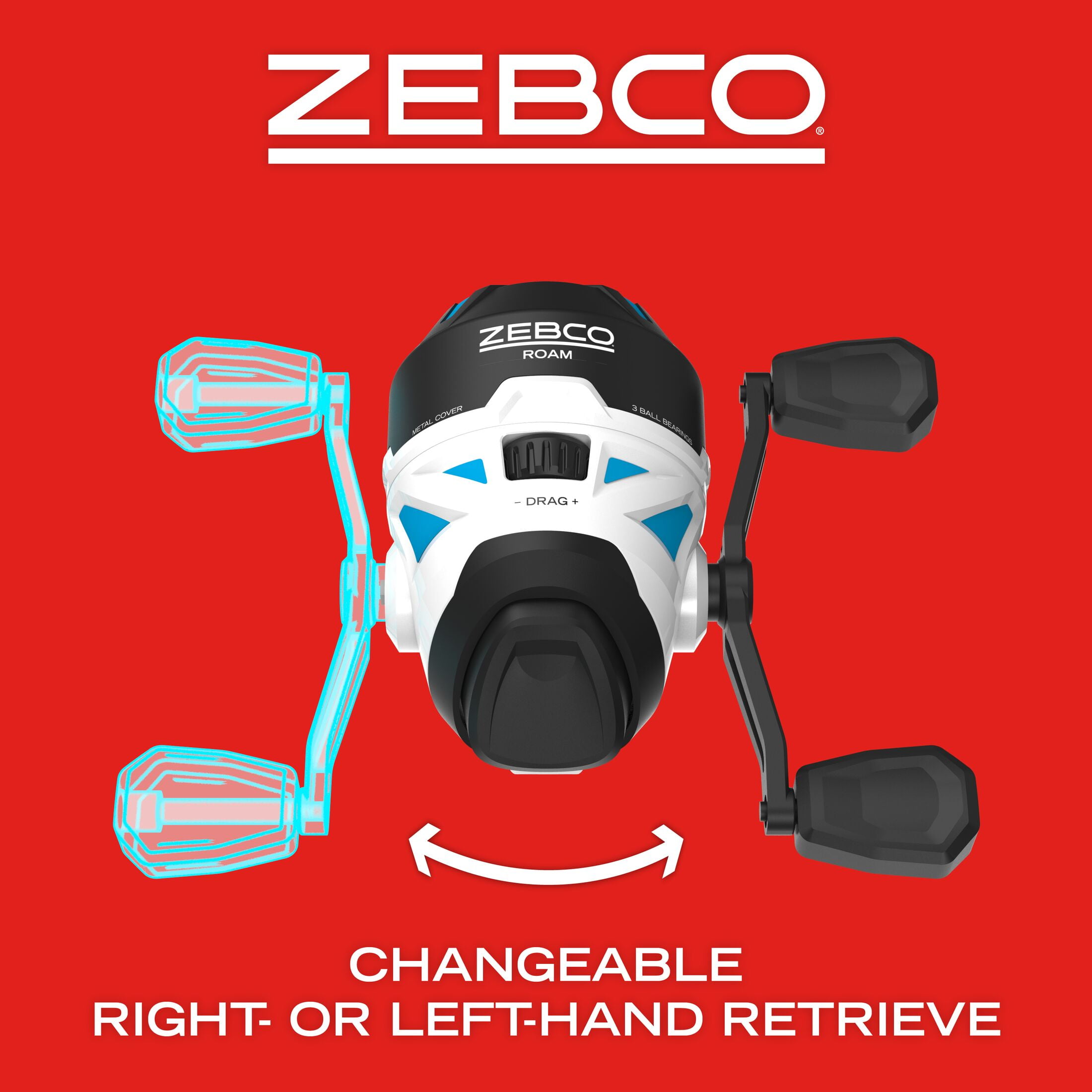 Zebco Roam Spincast Fishing Reel, Size 30 Reel, Blue